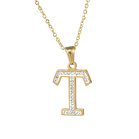 Collar de acero inoxidable chapado en oro de 18K, 26 letras A-Z, iniciales personalizadas, colgante con nombre