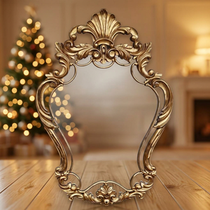 Miroir mural décoratif en acier inoxydable de qualité supérieure, design moderne et traditionnel, chambre à coucher, salon, salle de bain, commode, durable - Product Image 4