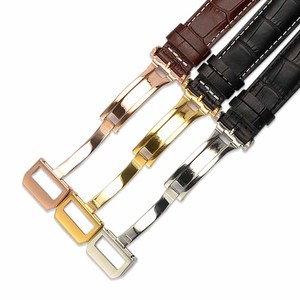 Sweatproof impermeable negro de grano superior de cuero reloj banda/correa de 22mm - Product Image 6