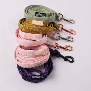 Oceypets nuovo stile personalizzato ricamato al guinzaglio per cani OEM Custom metallo Hardware guinzaglio per cani di piccola taglia - Product Image 2