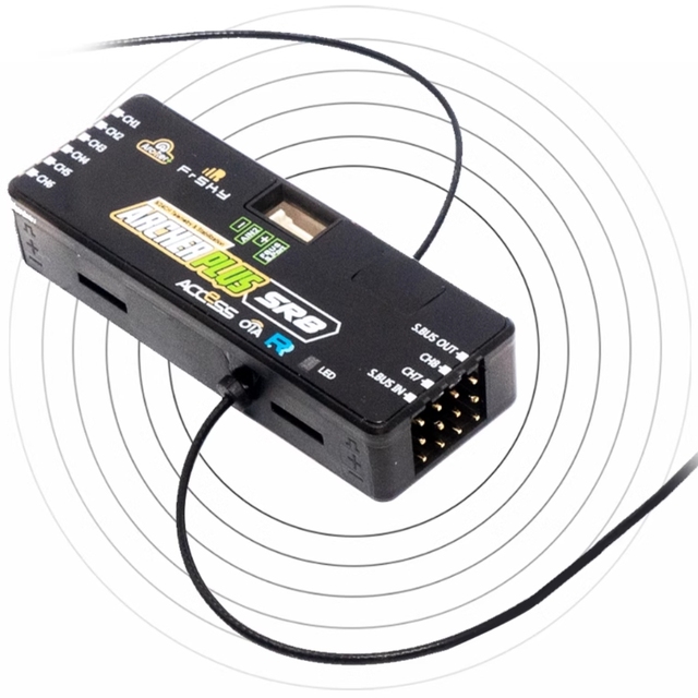 FrSky ARCHER PLUS SR8 8CH PWM S-bus Receiver with Built-in Gyro Stabilized Compatible 2.4GHz ACCESS / ACCST D16