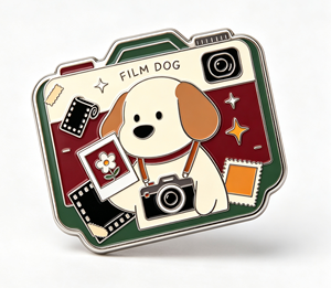 Custom Metal Enamel <b>Pin</b> Camera Dog <b>Badge</b> <b>Pin</b> Vinyl Sticker Die Cut Waterproof Label for Promotion Gift - Product Image 4