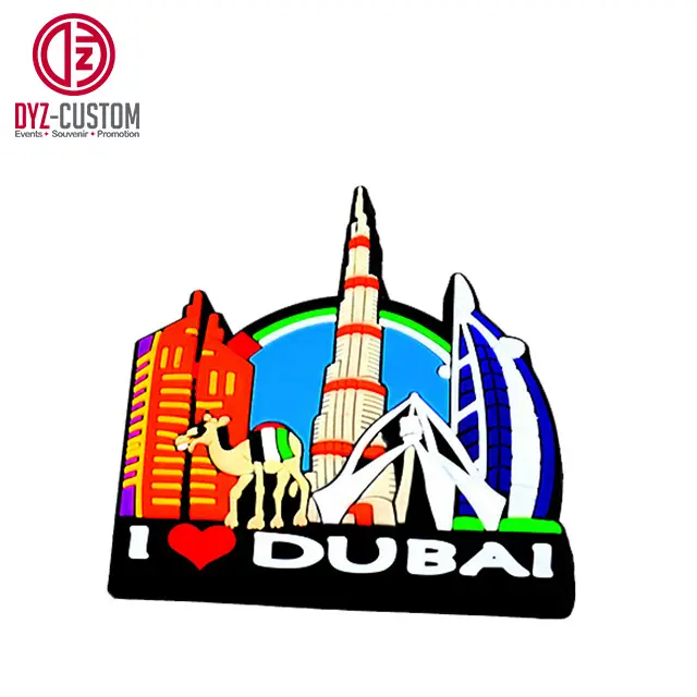 Индивидуальные I LOVE DUBAI ПВХ резиновый магнит на холодильник идеальный Дубай туристические сувениры