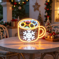 Letreros de Neón LED Acrílicos Navideños al por Mayor, Decoraciones de Mesa para Fiestas con Alimentación USB