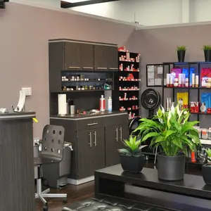 Hair salon furniture color bar cabinet station with sink