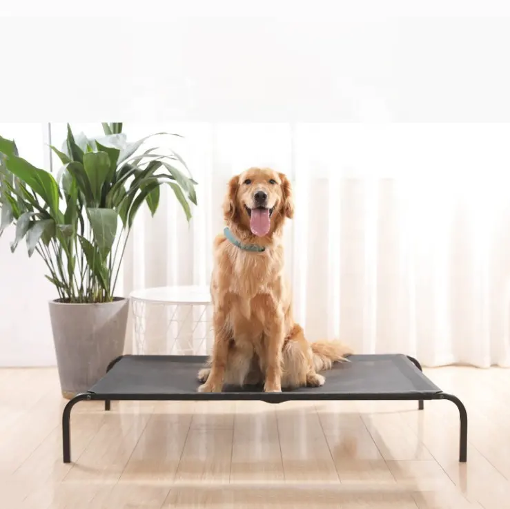 耐久性のある鉄フレーム噛み防止ポータブルペット犬ベッド