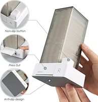 Distributeur automatique de tampons de coton rectangulaires en plastique avec couvercle anti-poussière, organiseur de lingettes à ongles sans peluches, design moderne et minimaliste pour maquillage et coiffeuse