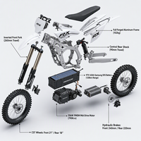 Moto tout-terrain électrique 2026 Factory RERODE RX 35kW 790N.m, vitesse maximale 125km/h, batterie Samsung 97V 45Ah, motocross électrique pour adultes