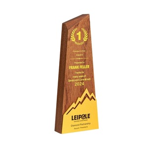 Trofeo de Madera Maciza y Metal con Letras Personalizadas Grabadas, Recuerdo Conmemorativo para Competencia, Excelentes Premios - Product Image 1