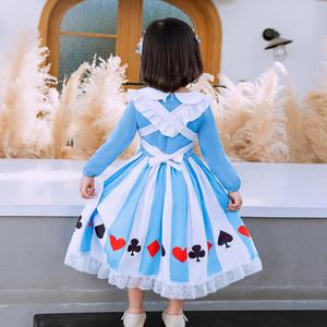 Robe de princesse d'Halloween pour petite fille, style classique, costume de cosplay Lolita, robe d'anime Alice avec coiffe - Product Image 5