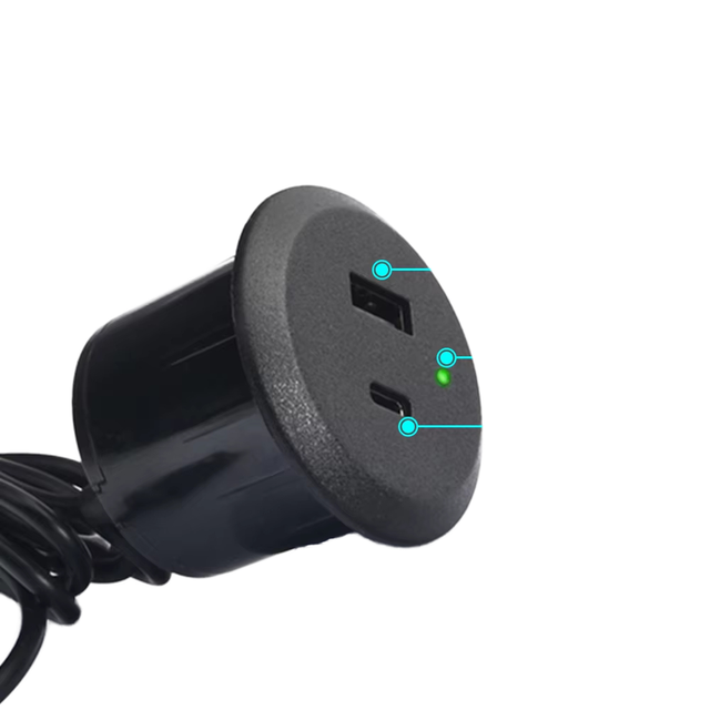 Trend 2026 Technology Built in Desktop USB a USB C Charger Furniture Embedded USB TYPE C Charger