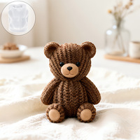 Molde de silicona 3D de grado alimenticio con forma de mini oso lindo para velas de aromaterapia DIY, adornos de resina, manualidades, apto para horno, venta al por mayor en stock