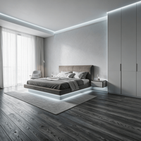 Revêtement de sol hybride SPC de luxe Foshan à système de clic, en composite pierre-plastique, pour hôtels commerciaux