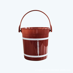 Seau en plastique réutilisable de 32 oz avec poignée, thème football américain, pour fêtes de tailgating, glace, vin, snacks, bière et boissons - Product Image 6