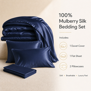 Housse de <span class=keywords><strong>couette</strong></span> et taie d'oreiller en soie de mûrier pure à 100 %, sur mesure, taille Queen, ensemble de literie de luxe - Product Image 5