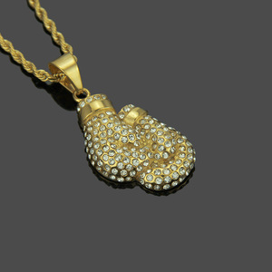 Nouveau Collier Pendentif Géométrique Gants de Boxe 2026, Chaîne en Acier Inoxydable Style Hip-Hop Personnalisé, Bijou de Mode pour Homme - Product Image 2