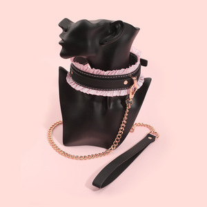 Centipede LZ-8007 Black Pink Adult Sex Toy Maid <strong>Suit</strong> with Handcuffs <strong>SM</strong> Bondage Gear Props Made in China - Product Image 3