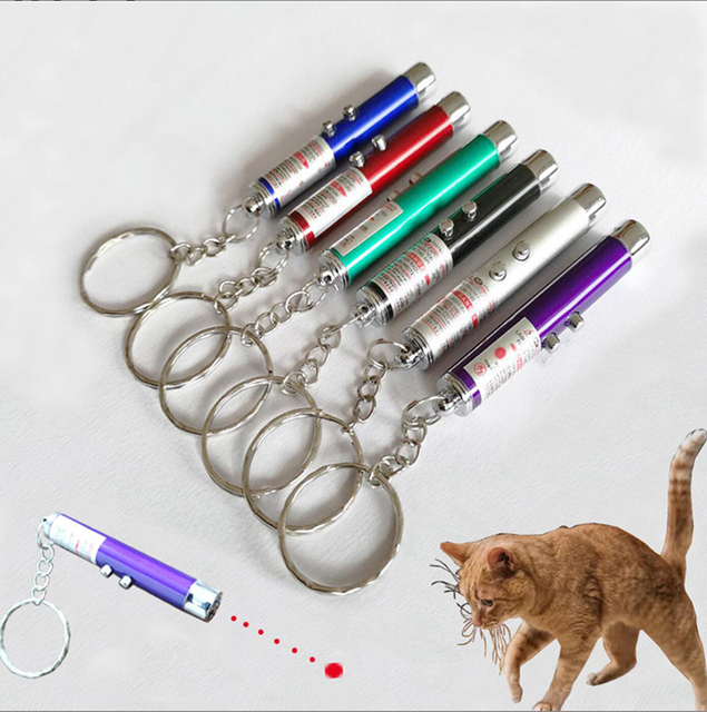 Classic Plastic Cat Interactive Toy LED Light Torch Laser Pointer Exerciser