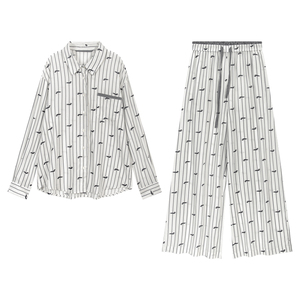 Set Pigiama da Donna in Fibra di Cellulosa 100% Traspirante con Stampa <span class=keywords><strong>Cartoni</strong></span> Animati, Morbido ed Elasticizzato per Dormire - Product Image 2