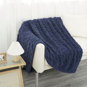 Manta de tiro Premium, diseño de patrón 3D, ropa de cama, manta para acampar, viaje cálido, supersuave, esponjoso, acogedor, decorativo, azul - Product Image 2