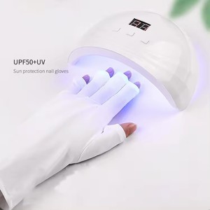 Puntas de esmalte de Punta abierta Anti Ultravioleta <span class=keywords><strong>UV</strong></span> Shield Bloqueador solar Gel Protección Guantes de uñas Anti <span class=keywords><strong>UV</strong></span> Manicura Guante - Product Image 1