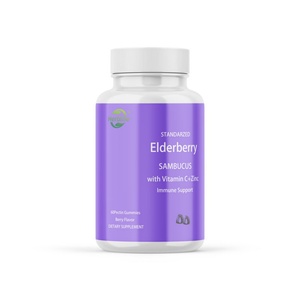 Extracto Herbal de Saúco Silvestre (Sambucus) con Vitamina C y Zinc, Grado Alimenticio, Refuerzo Inmunológico en Botella - Product Image 1