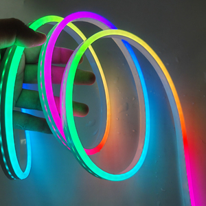 Dây đèn LED Neon <span class=keywords><strong>Flex</strong></span> kỹ thuật số RGB Pixel tín hiệu kép 6mm, cắt tự do, màu sắc đầy đủ, WS2812, IP67, silicon, điều chỉnh độ sáng, bảo hành 2 năm - Product Image 1