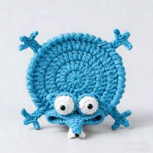 Finished Handwoven Animal Cup Coaster Creative Handmade Knitted Funny Heat-Insulating Mat <b>Desk</b> Decoration - Product Image 2