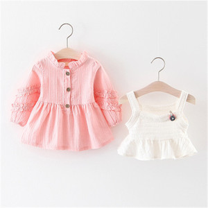 Wholesale Spring Fancy Princess Girls Pattern Pink Long Sleeve Wedding Dress Costumes for Kids - Product Image 4