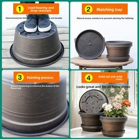 Pot de fleurs universel à bouche ronde en résine épaissie, respirant et durable, pour jacinthe, lys, tulipe, grande taille, faible volume (en gallons)