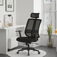 Chaise de bureau à dossier haut avec accoudoirs, design moderne, réglable en hauteur, pour salle à manger, bureau ou salle d'étude