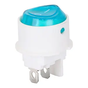 KCD1-101N-18 High quality White Type Blue Cover PA66 ON-OFF 3PIN Mini Round Rocker Switch with Light mini rocker switch