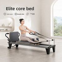 Reformer Pilates pliable avec boîte, résistance réglable, équipement pour home gym et studio professionnel