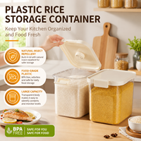 Contenedor de Almacenamiento de Arroz de Plástico de Grado Alimenticio, Rectangular, Sellado, a Prueba de Insectos y Humedad, para Uso Doméstico