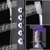 Colonne de douche thermostatique de style européen massage de salle de bain panneau de douche intelligent en acier inoxydable 304