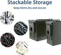 Boîte à munitions en métal étanche et antirouille, robuste, avec poignée, pour le stockage des balles, boîte à outils, boîte à cartouches