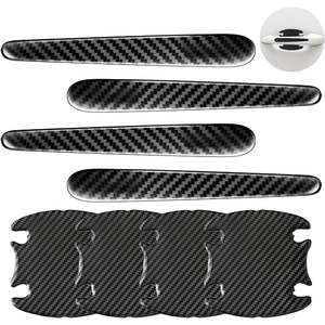 8pcs/set Stiker Pelindung Gagang Pintu Mobil Tekstur Serat Karbon Anti Gores Film Pelindung Gagang Mobil - Product Image 1