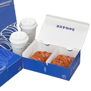 2025 nuevo Pulida diseño personalizado postre para llevar caja reciclable plegable papel de impresión croissant cajas de embalaje - Product Image 4