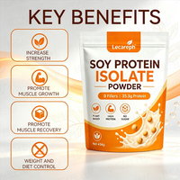 Poudre de protéines végétales hydrolysées, concentré de protéines de soja sans sucre et sans additifs, avec 35,3 g de protéines