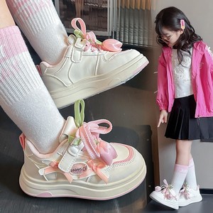 Zapatillas Deportivas para Niñas 2025, Elegantes con Lazo, Casuales, Color Rosa Violeta, para Correr, Primavera-Otoño, con Luces, Diseño Floral Único para Niños - Product Image 3