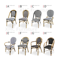 Chaise bistrot empilable en alliage d'aluminium de style français, imperméable, pour usage extérieur, jardin, café, balcon, restaurant