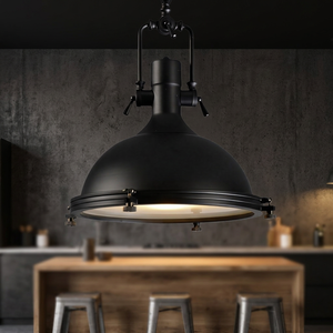 Industrial <b>Black</b> Iron Pendant <b>Light</b> E27 LED Round Bowl <b>Shade</b> Adjustable Height for Kitchen Mounting 2026 TRENDING LAMPS <b>LIGHTS</b> - Product Image 3