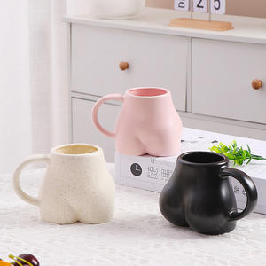 Offres Spéciales amusant bout à bout tasse en céramique Simple mignon personnalité tasse à café petit déjeuner lait eau tasse - Product Image 2