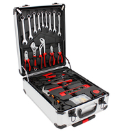Set Kotak Perkakas Baja Chrome Vanadium Multi-Lapisan Profesional Portabel dengan Gagang Tarik, Set Perkakas Tangan, Set Soket, OEM Dapat Disesuaikan, Keras