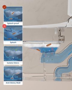 <span class=keywords><strong>Toilette</strong></span> intelligente avec bidet, réservoir avec protection en mousse, chasse d'eau automatique double, siège chauffant, sécheur à air, moderne, japonaise, monobloc en céramique - Product Image 3