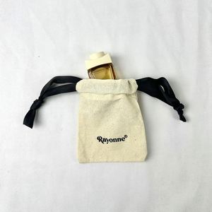 Customized Eco-Friendly Organic Cotton Gift Packaging <b>Pouch</b> with <b>Drawstring</b> Closure Custom Logo for Jewelry & Watch Promotion - Product Image 1