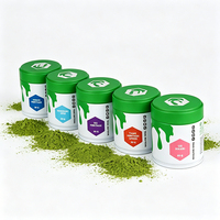 Boîte en fer blanc personnalisée de qualité alimentaire 30g-100g pour matcha, avec couvercle à vis, conteneur de stockage en métal pour thé, café, protéines en poudre pour animaux de compagnie