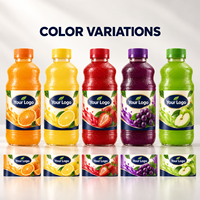 Étiquettes adhésives BOPP pour aliments OEM, impression couleur, découpe, finition brillante, étiquette d'emballage pour bouteille de boisson orange