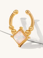 Anneau de septum à clipser sans perçage, plaqué or/argent, opale CZ, fausse bague de nez en cuivre