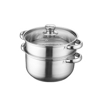 Marmite à soupe en acier inoxydable à fond à induction écologique avec cuiseur vapeur et mini-cuiseur vapeur pour couscous, fabriquée à Guangdong